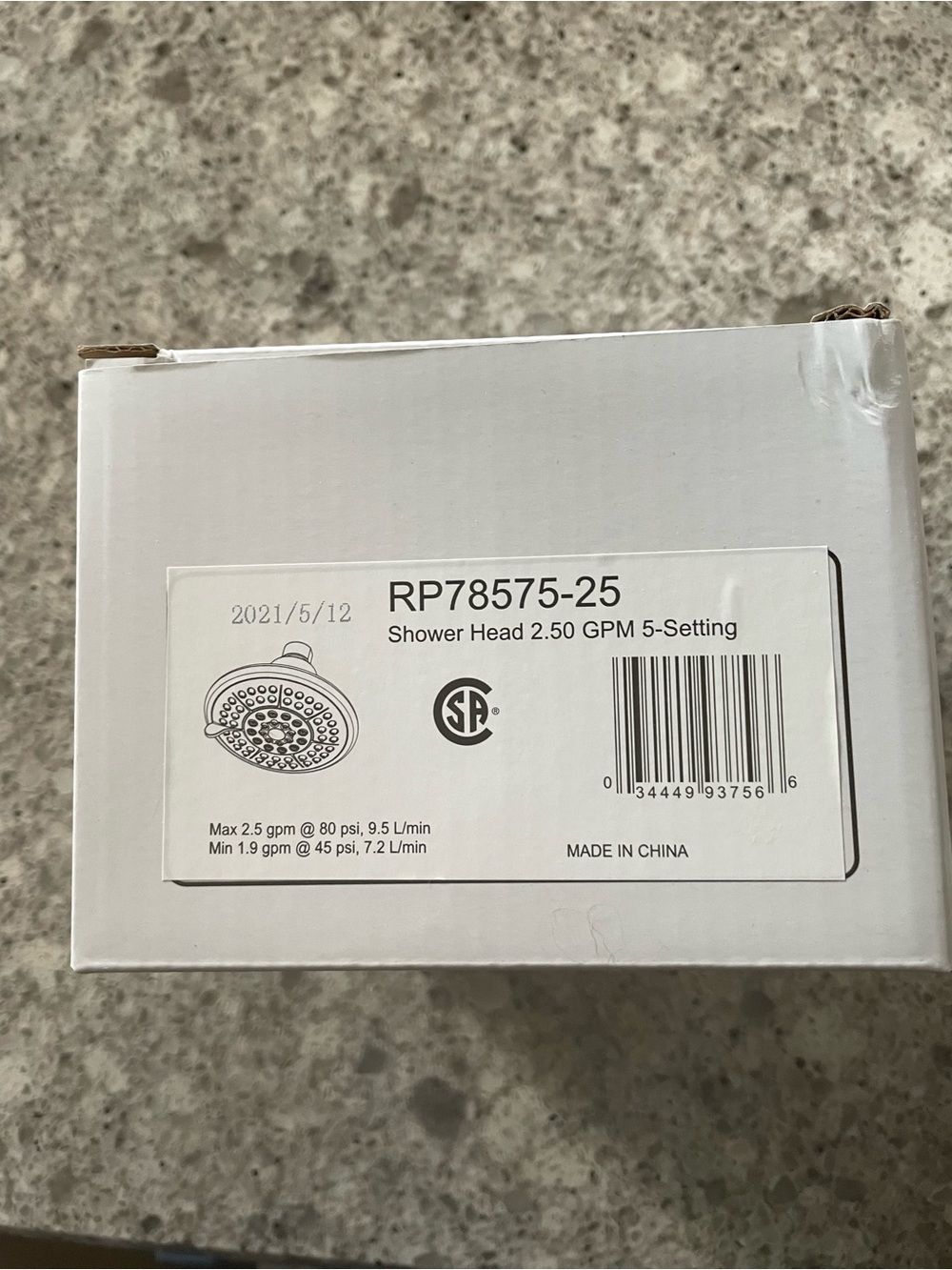 Delta RP78575-25 2.5 GPM 5-Setting Chrome Shower Head - Picture 6 of 7